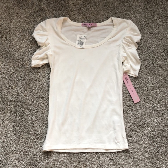 NEW Crave Fame Ribbed Puff Sleeve Shirt - Picture 4 of 6